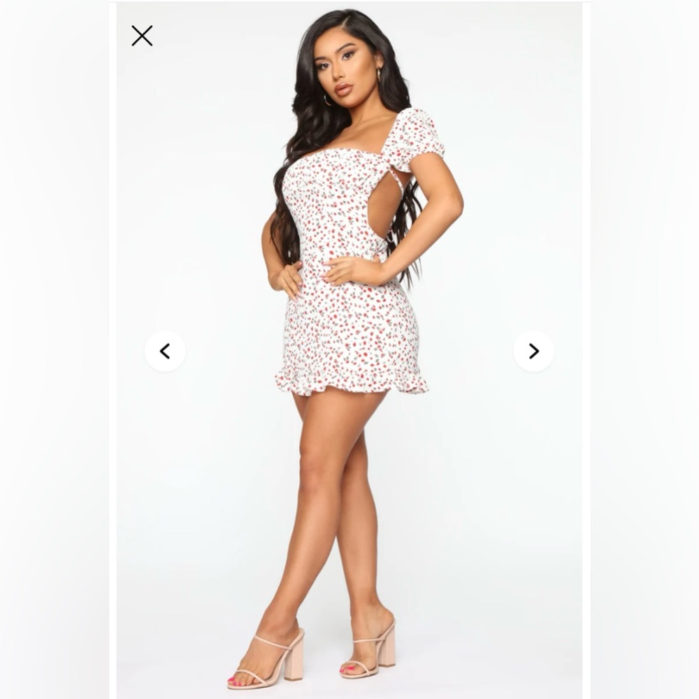 Fashion Nova White Puff Sleeve Mini Sundress - Picture 5 of 8